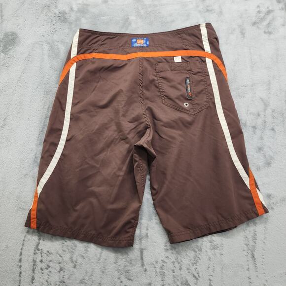 CABO STYLE Board Shorts Mens 32 Brown Tie Front Pockets Beach Swim Summer Sports - Picture 3 of 10